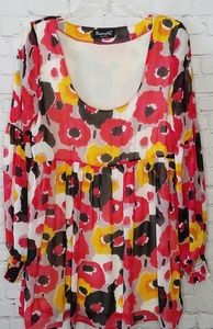 Basically Me Tunic Dress Floral Scoopneck USA